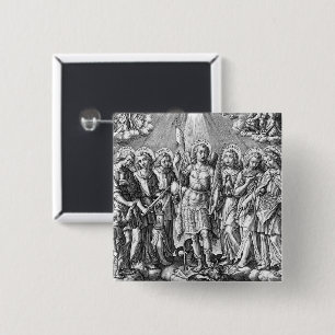 De Zeven Aartsengelen (M 034; Gravure) Vierkante Button 5,1 Cm