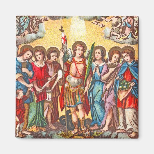De zeven Archangels (CP 001; Chromolithograaf) Magneet (Voorkant)