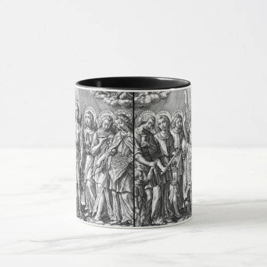 De zeven Archangels (M 034; Engraving) Mok (Midden)