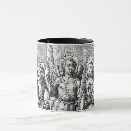 De zeven Archangels (M 034; Engraving) Mok (Midden)