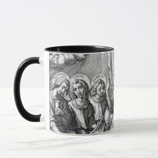 De zeven Archangels (M 034; Engraving) Mok (Links)