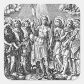 De zeven Archangels (M 034; Engraving) Vierkante Sticker (Voorkant)