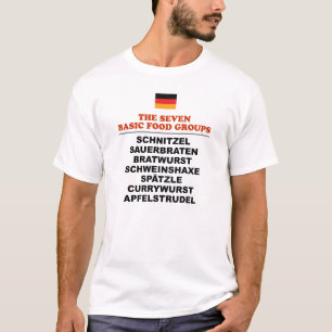 De Zeven Basis Voedselgroepen Funny Duits T-shirt