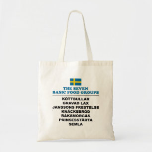 De Zeven Basis Voedselgroepen Funny Zweeds Tote Bag