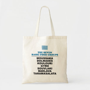 De Zeven Basis Voedselgroepen Grappige Griek Tote Bag