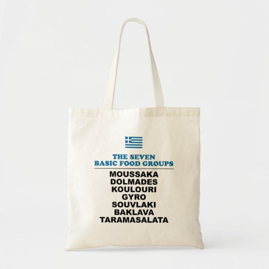 De Zeven Basis Voedselgroepen Grappige Griek Tote Bag (Voorkant)