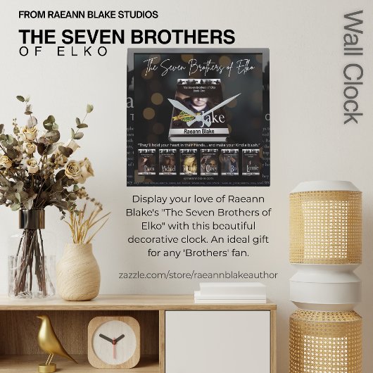 De zeven broers van Elko Wall Clock Vierkante Klok