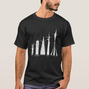 de zeven grootste gebouwen ter wereld t-shirt