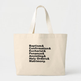 De zeven heiligdheden van het christendom en het k grote tote bag
