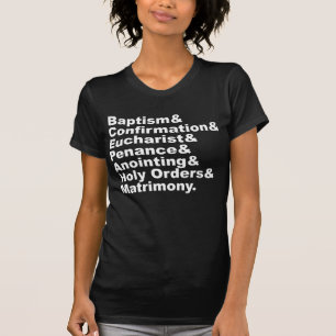 De zeven heiligdheden van het christendom en het k t-shirt
