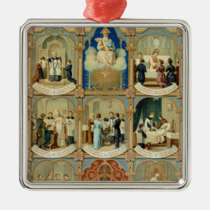 De zeven heiligdommen metalen ornament