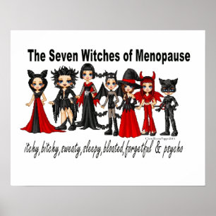 De zeven heksen van de menopauze poster