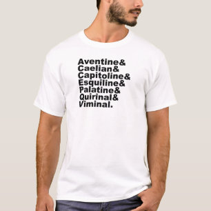 De zeven heuvels van Rome, beroemd gemaakt door de T-shirt