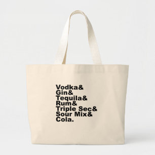 De zeven ingrediënten van een lang eiland, geënte grote tote bag