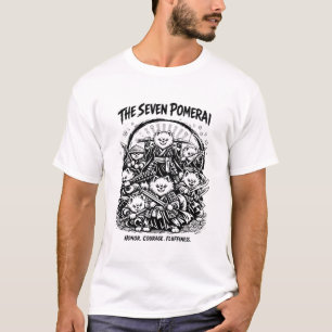 De Zeven Pomerai Pomeranian Samurai Parodie T-shirt