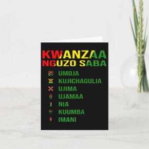De Zeven Principes Van Kwanzaa - Nguzo Saba Kaart