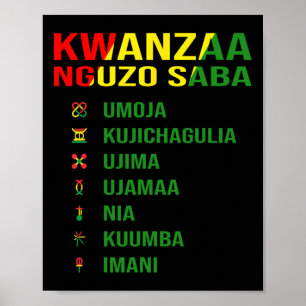 De zeven principes van Kwanzaa - Nguzo Saba Poster