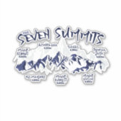 De zeven toppen van de bergbeklimming sticker (Voorkant)