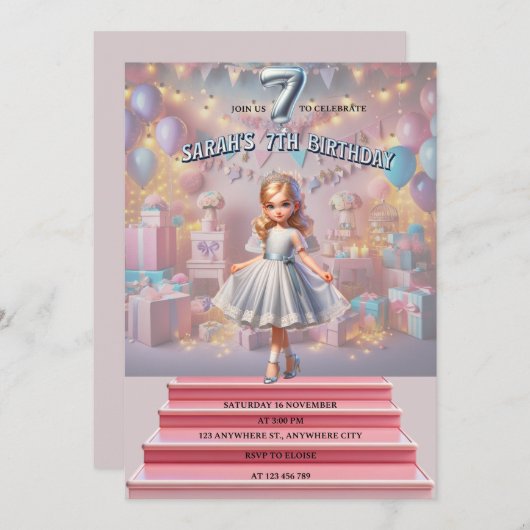 De zevende verjaardag van Sarah Kaart (Voorkant / Achterkant)