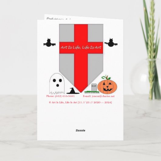 "De ziel vrijlaten" Hallowe’en Kaart (Achterkant)