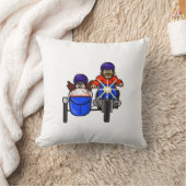 De zijkant van de motorrijwiel met de dubbele pilo kussen (Deken)