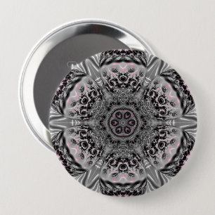 De Zilveren Fractale Tuin Ronde Button 4,0 Cm