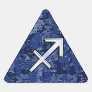 De zilveren Marine Digitale Camo van het Teken van Driehoek Sticker