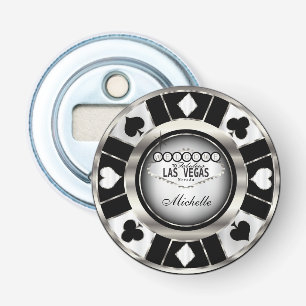 De zilveren, Witte, Zwarte Spaander van de Pook - Button Flesopener