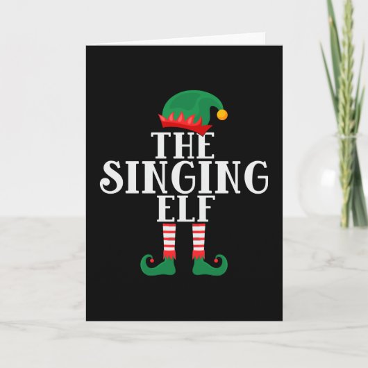 De zingende elf grappig kerstfeest kaart (Voorkant)