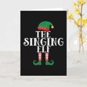 De zingende elf grappig kerstfeest kaart (Gele Bloem)