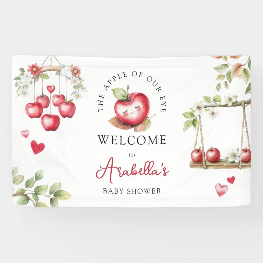 De zoete appel van ons Baby shower Spandoek (Horizontaal)
