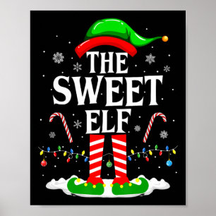 De Zoete Elf Kerstmis Grappige Matching Familie Gr Poster