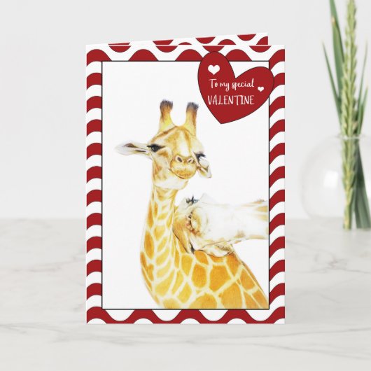 De Zoete Giraffes van de Valentijnsdag Kaart (Voorkant)