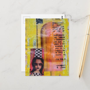 De Zoete Snoep Mixed Media Collage Briefkaart