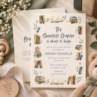 De Zoetste Hoofdstuk Boek Baby Shower Kaart