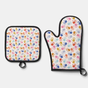 De zoetste puinhoop - overal kleine handjes ovenwant & pannenlap set