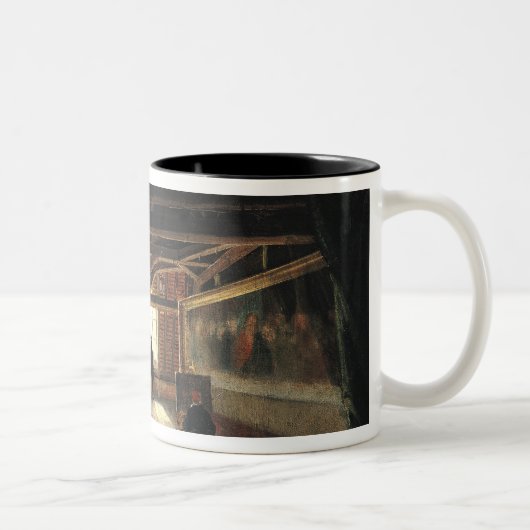 De zolder van een Museum Tweekleurige Koffiemok (Rechts)