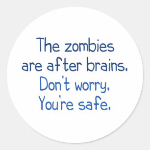 De zombies zitten achter de hersenen ronde sticker