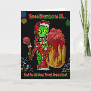 De zombiewenskaart van Kerstmis Feestdagen Kaart