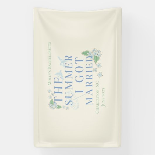 De zomer dat ik trouwde - Coastal Bachelorette Spandoek (Verticaal)