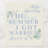 De zomer dat ik trouwde - Coastal Bachelorette Wijn Etiket (Enkel label)