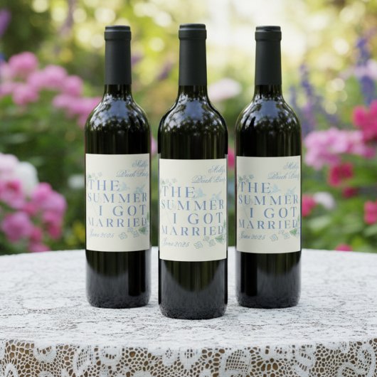 De zomer dat ik trouwde - Coastal Bachelorette Wijn Etiket