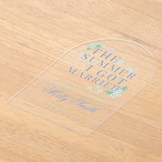 De zomer dat ik trouwde - Kustbruiloft Acryl Uitnodigingen (Laagn)