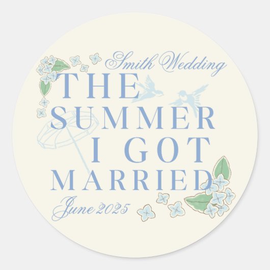 De zomer dat ik trouwde - Kustbruiloft Ronde Sticker (Voorkant)
