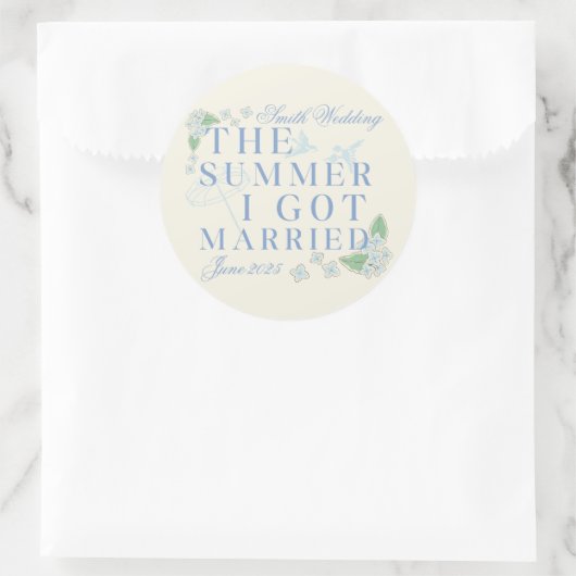 De zomer dat ik trouwde - Kustbruiloft Ronde Sticker (Tas)