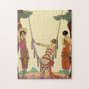 De zomer in Frankrijk Art Deco Puzzle Legpuzzel