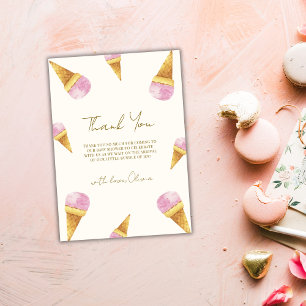 De zomer is het Scoop Ice Cream Baby shower Bedankkaart