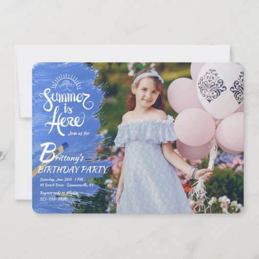 De zomer is hier Foto uitnodiging (Voorkant)