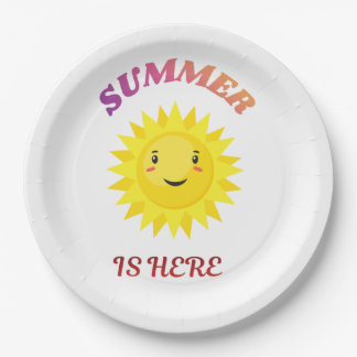 De zomer is hier papieren bordje