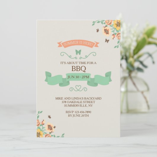 De zomer is hier Uitnodiging (Staand voorkant)